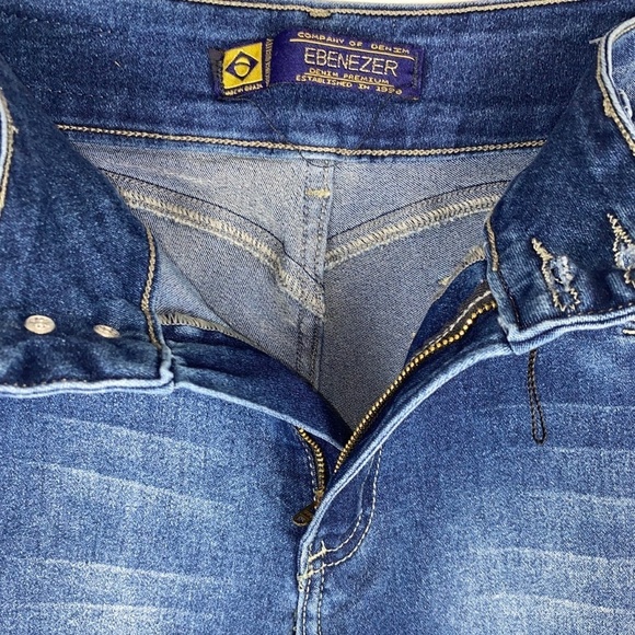 NWOT Ebenezer Denim Premium Cuffed MidRise Blue Juniors Jeans size 13 NEW - Picture 2 of 5